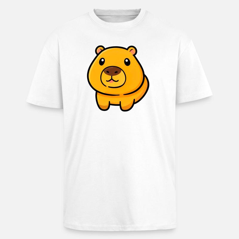 Maskottchen-Illustration des pummeligen Bären - Oversized Heavyweight Unisex T-Shirt - Weiß