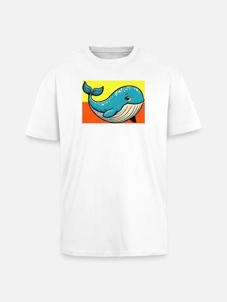 baleine - T-shirt unisexe oversize épais - blanc
