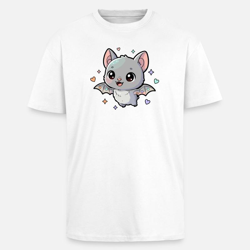 Kuschelfledermaus mit Pastellsternchen - Oversized Heavyweight Unisex T-Shirt - Weiß