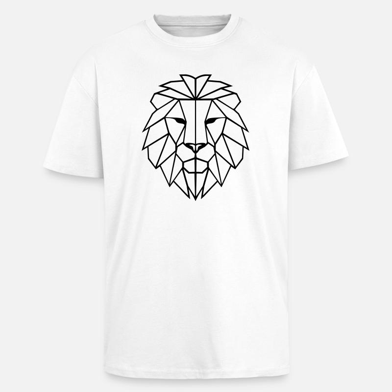 Löwe Polygon - Oversized Heavyweight Unisex T-Shirt - Weiß