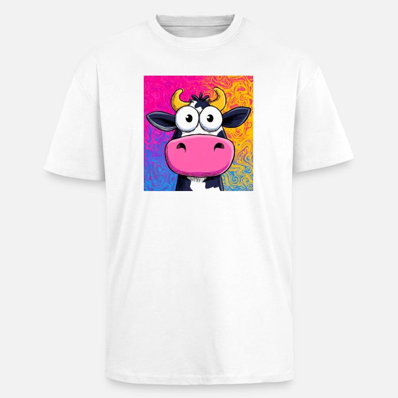 vache - T-shirt unisexe oversize épais - blanc