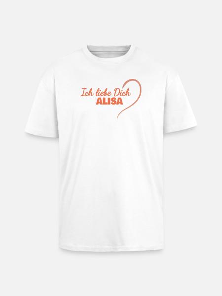 Alisa als Herz - Oversized Heavyweight Unisex T-Shirt - Weiß