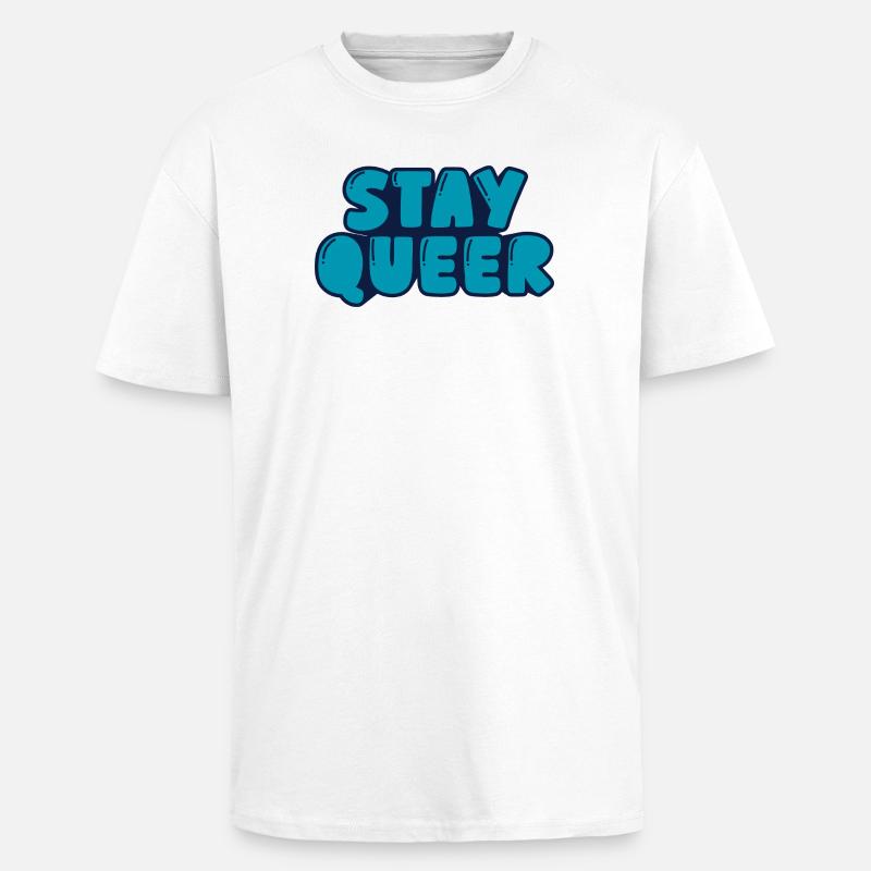 Bleib queer - Oversized Heavyweight Unisex T-Shirt - Weiß