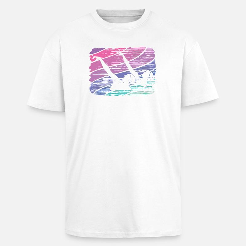 Artistic Swim Team Synchronschwimmen - Oversized Heavyweight Unisex T-Shirt - Weiß