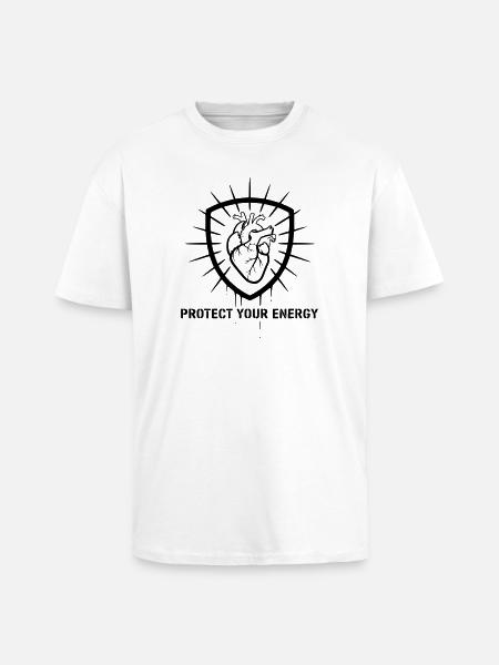 Strong Protect Your Energy Shield - Unisex Oversized Heavyweight T-shirt - white