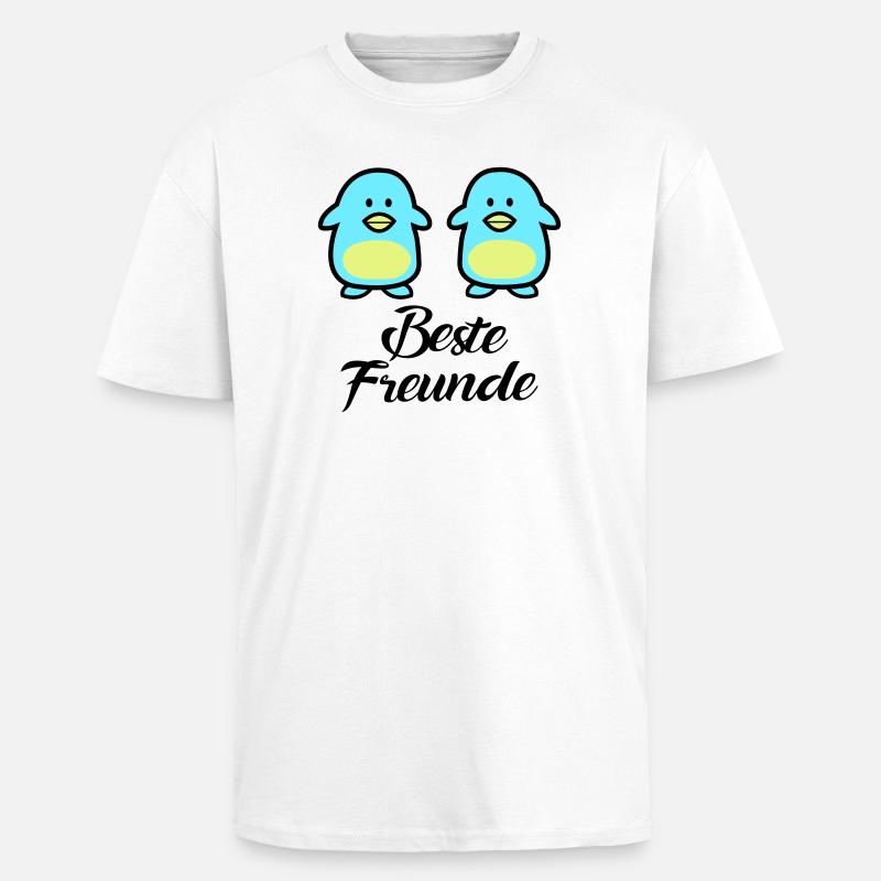 Pinguine Beste Freunde - Oversized Heavyweight Unisex T-Shirt - Weiß