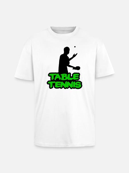 Neon Graffiti Table Tennis Lettering - Unisex Oversized Heavyweight T-shirt - white