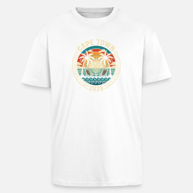 Idylle plage du Cap 2026 - T-shirt unisexe oversize épais - blanc