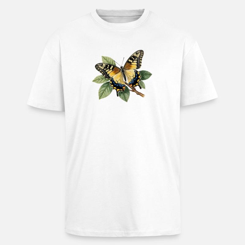 Schwalbenschwanz oder Große Haarsträhne, Papilio machaon - Oversized Heavyweight Unisex T-Shirt - Weiß