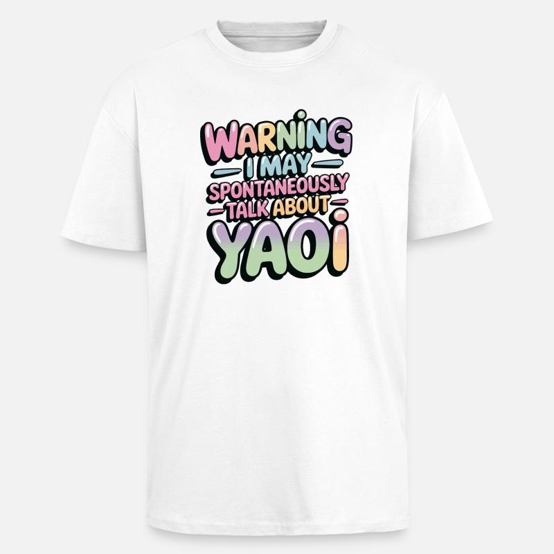 Conversation spontanée de Yaoi - T-shirt unisexe oversize épais - blanc