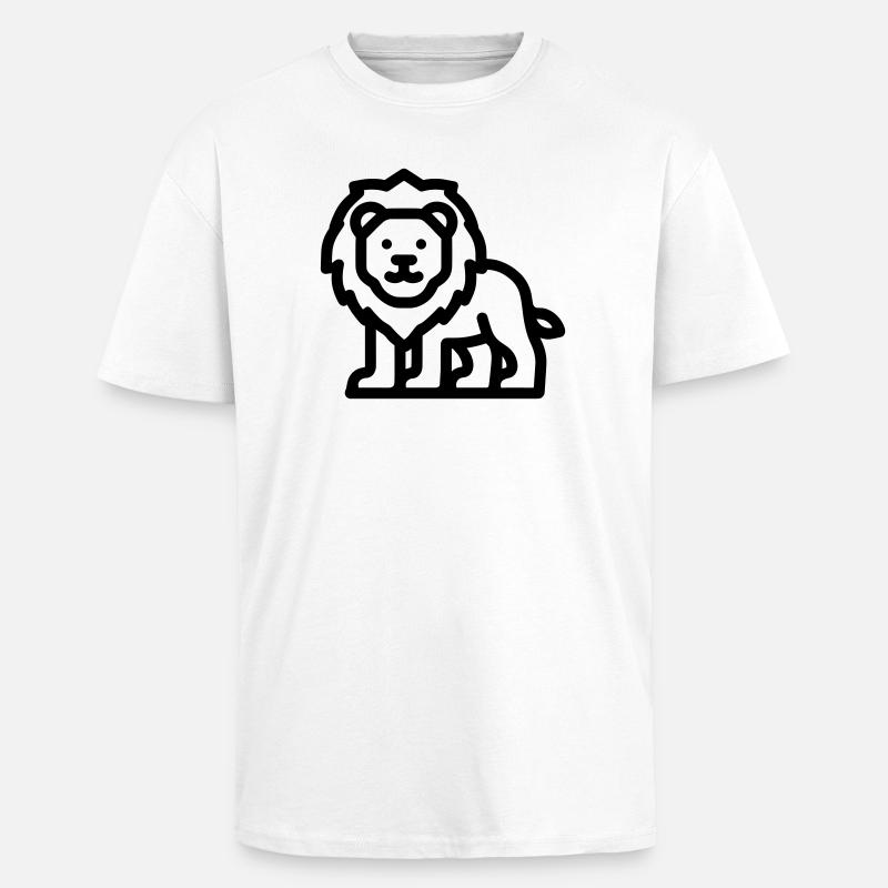 Löwe - Oversized Heavyweight Unisex T-Shirt - Weiß