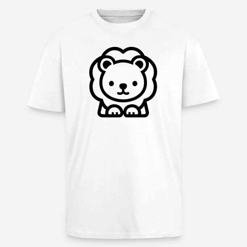 Löwe - Oversized Heavyweight Unisex T-Shirt - Weiß