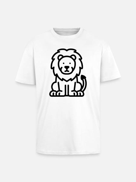 lion - T-shirt unisexe oversize épais - blanc