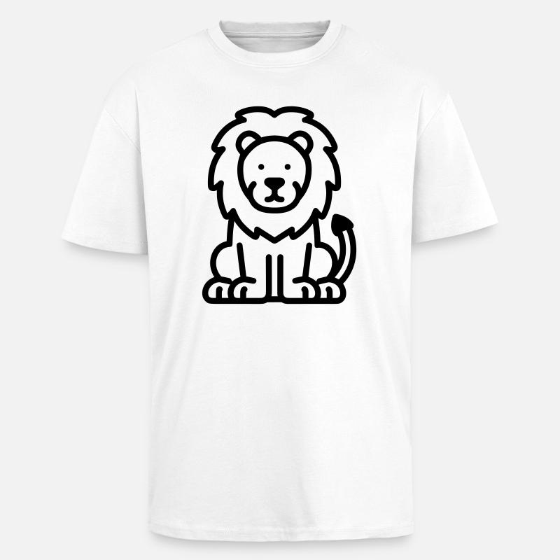 lion - T-shirt unisexe oversize épais - blanc