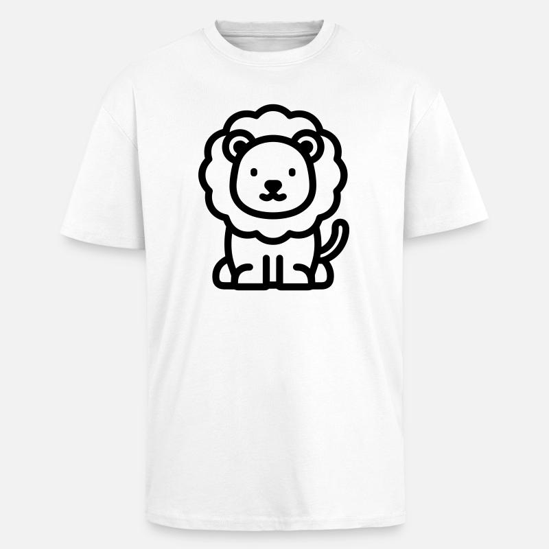 Löwe - Oversized Heavyweight Unisex T-Shirt - Weiß