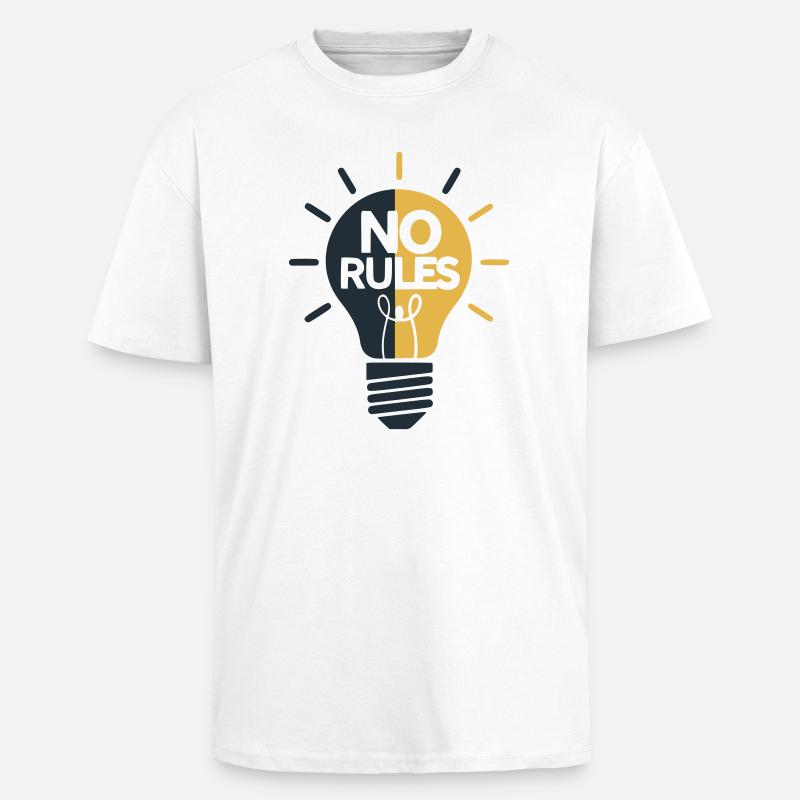 No Rules Lichtkugel Design - Oversized Heavyweight Unisex T-Shirt - Weiß