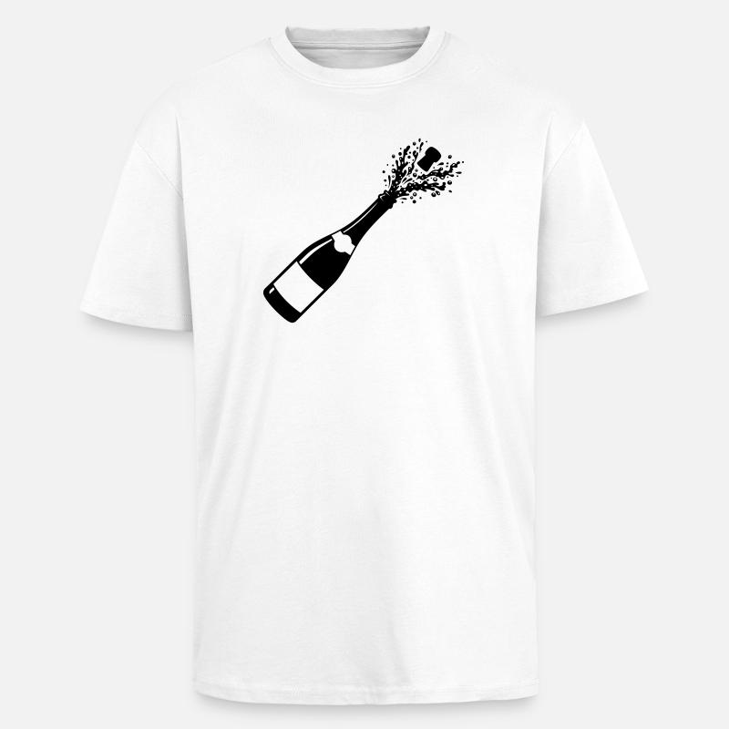 Sparkling Bottle Pop Silhouette - Unisex Oversized Heavyweight T-shirt - white