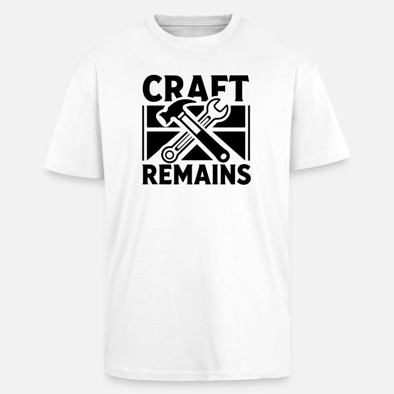 L’engin reste La puissance reste - T-shirt unisexe oversize épais - blanc