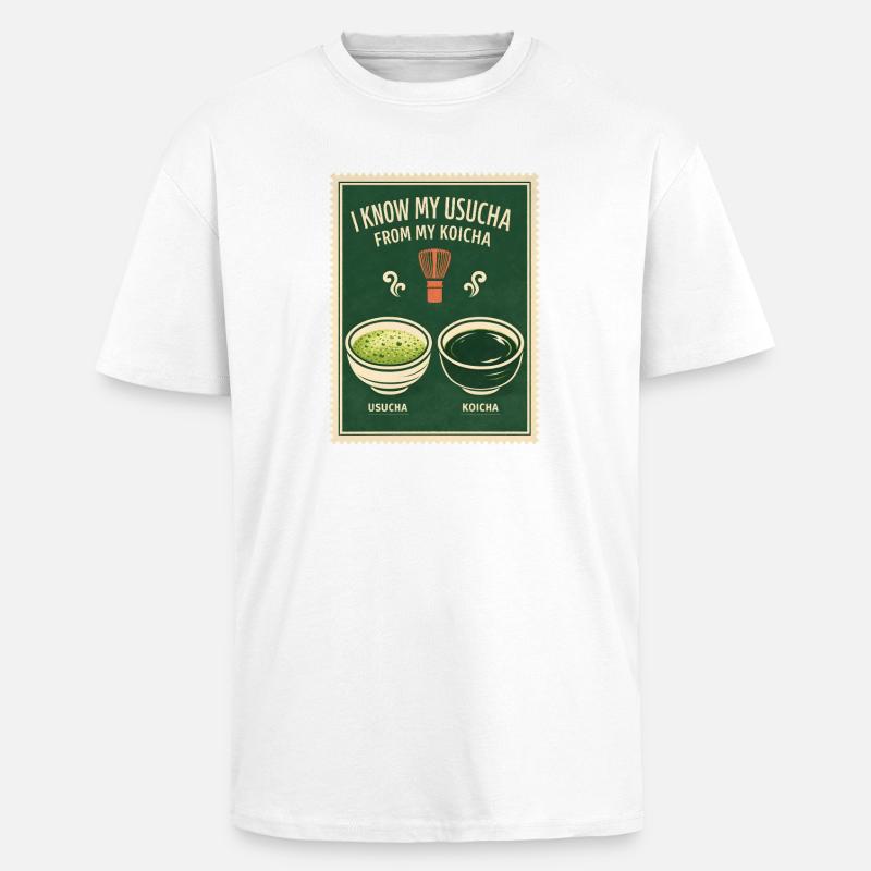 Usucha oder Koicha | Matcha Wissen - Oversized Heavyweight Unisex T-Shirt - Weiß