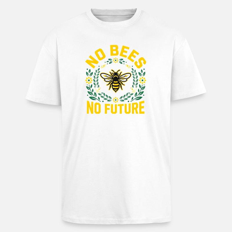 Save the Bees - Retro Umwelt Statement - Oversized Heavyweight Unisex T-Shirt - Weiß