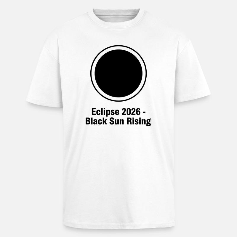 Eclipse 2026 Black Sun Rising - Oversized Heavyweight Unisex T-Shirt - Weiß
