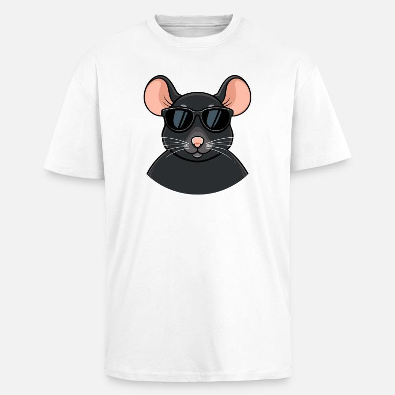 Mouse chic schwarze Brille - Oversized Heavyweight Unisex T-Shirt - Weiß