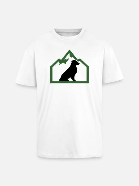 Noble Dog Mountains Outdoor Logo - Unisex Oversized Heavyweight T-shirt - white
