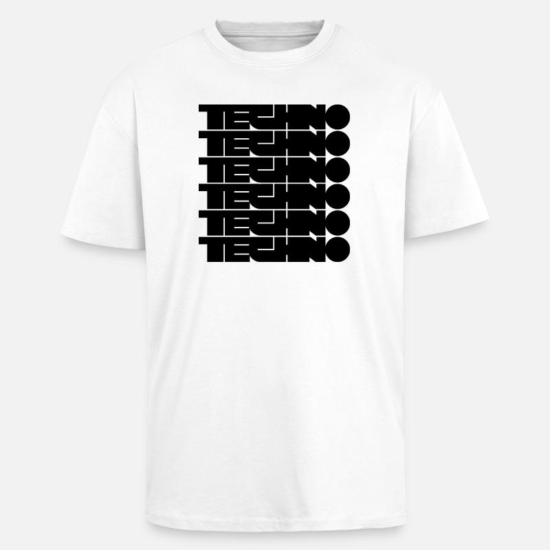 Techno djärv logotypdesign - Unisex oversized t-shirt i kraftig kvalitet - vit