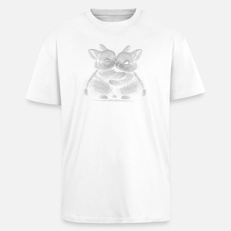 Lapin pygmée - T-shirt unisexe oversize épais - blanc