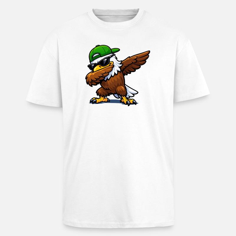 Dabbing Eagle - Unisex Oversized Heavyweight T-shirt - white