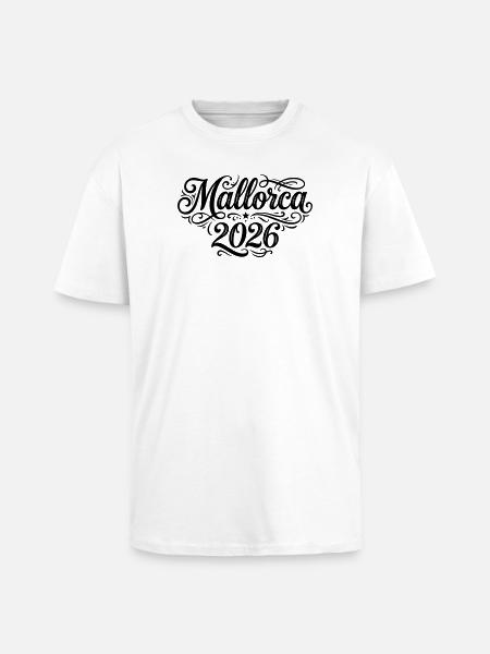 Mallorca 2026 Palme - Oversized Heavyweight Unisex T-Shirt - Weiß