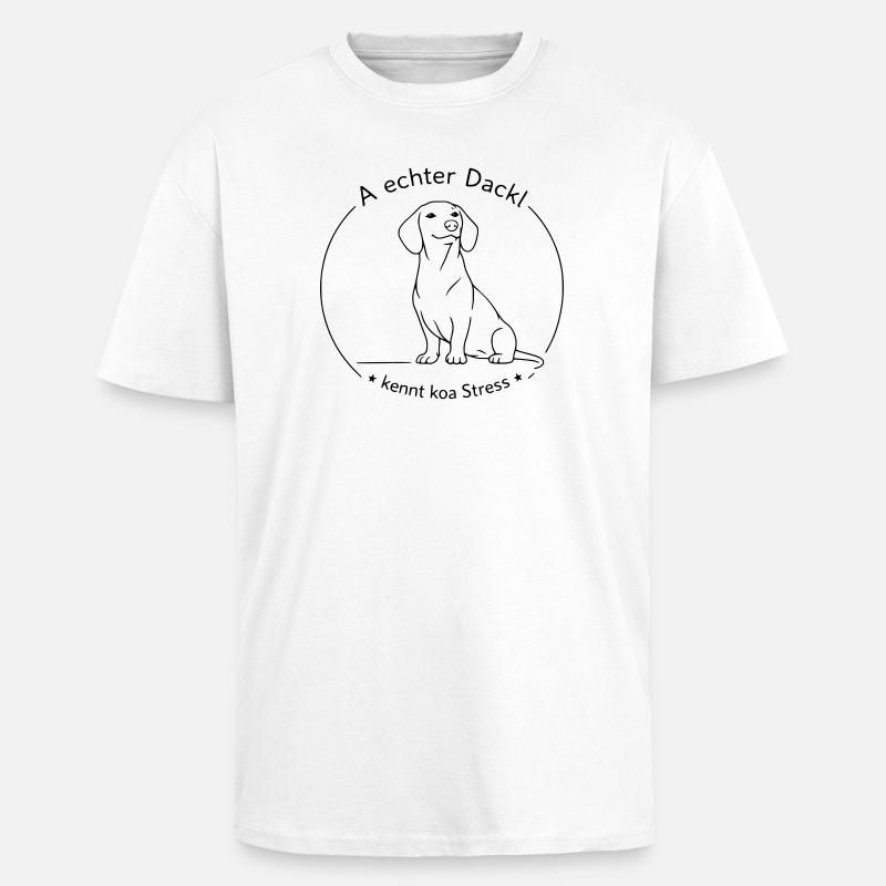 dackel kennt koa stress - Oversized Heavyweight Unisex T-Shirt - Weiß