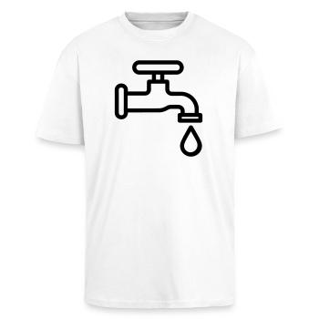 Tap - Unisex Oversized Heavyweight T-shirt - white - Front - Alina (178cm) & Michal (187cm)