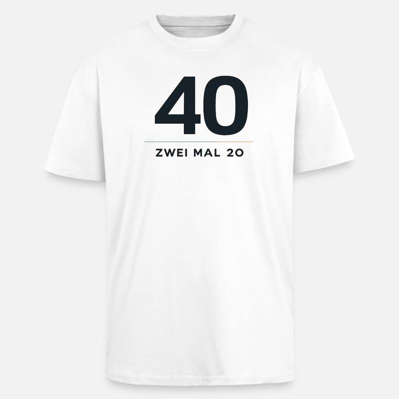 40 ans de conception Twice 20 - T-shirt unisexe oversize épais - blanc
