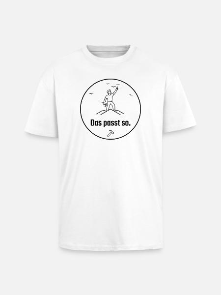 Dachdecker das passt so Stolz - Oversized Heavyweight Unisex T-Shirt - Weiß