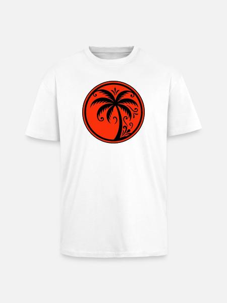 Palm tree icon beach - Unisex Oversized Heavyweight T-shirt - white