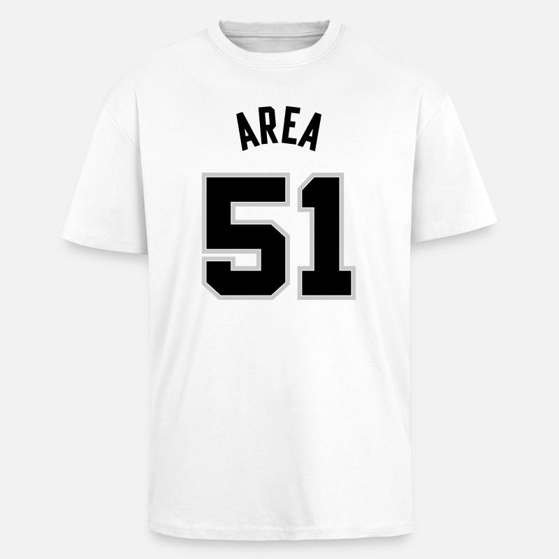 AREA 51 Nera - Maglietta oversize spessa - bianco