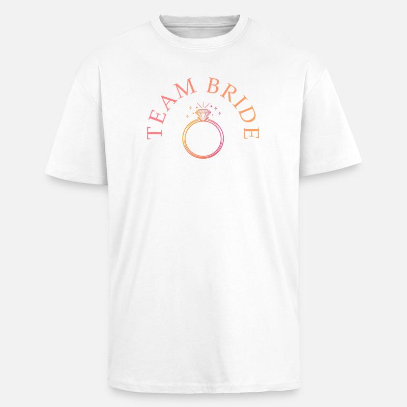 Team Bride - Ring - tilpasselig - Unisex oversized heavyweight t-shirt - hvid