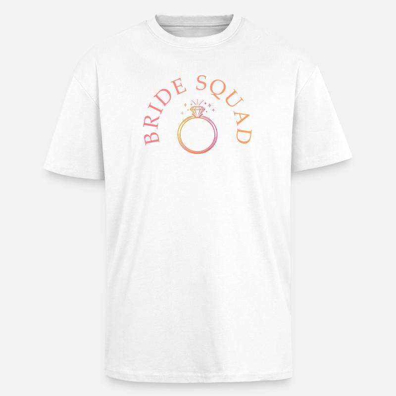 Bride Squad - Ring - Customizable - Unisex Oversized Heavyweight T-shirt - white