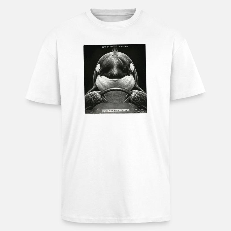 Fish Flashed - Unisex Oversized Heavyweight T-shirt - white