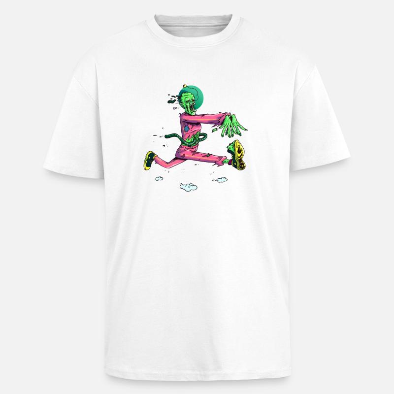 Zombie Runner Neon Pop - Oversized Heavyweight Unisex T-Shirt - Weiß
