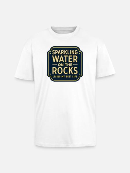 Sparkling water on rocks neon - Unisex Oversized Heavyweight T-shirt - white
