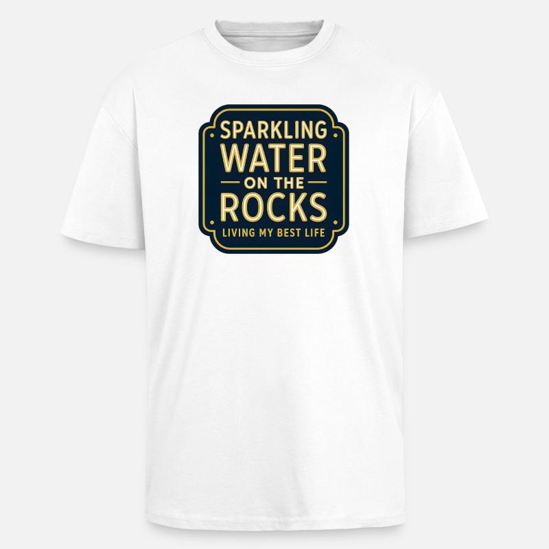Sparkling water on rocks neon - Unisex Oversized Heavyweight T-shirt - white