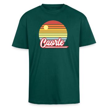 Caorle, Holiday - T-shirt unisexe oversize épais - hunter green - Devant - Alina (178cm) & Michal (187cm)