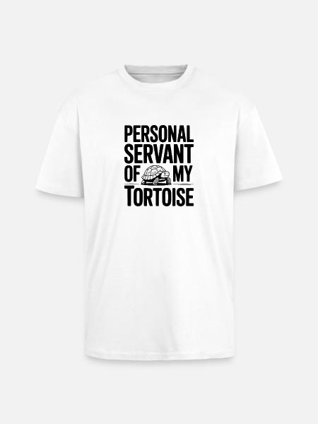 Personal Servant of my Tortoise - Unisex Oversized Heavyweight T-shirt - white