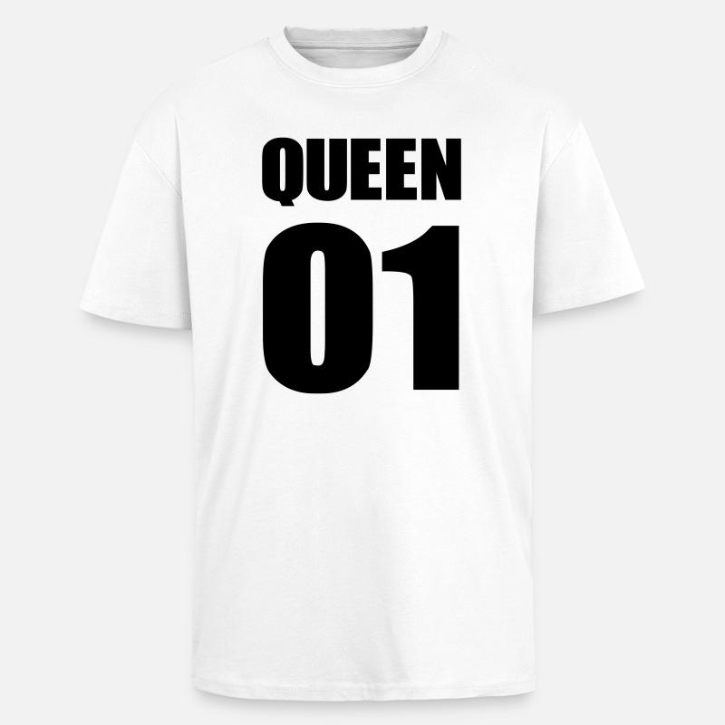 queen_01 - T-shirt unisex oversize pesante - bianco