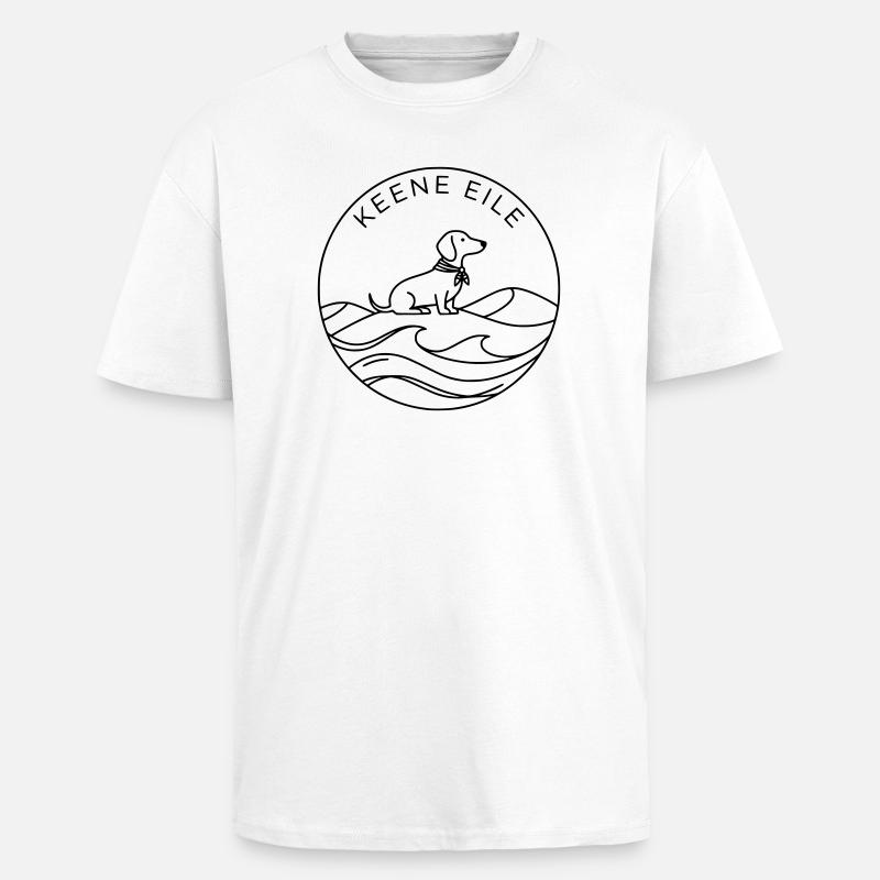 Dackel Badge Meer Keene Eile  - Oversized Heavyweight Unisex T-Shirt - Weiß