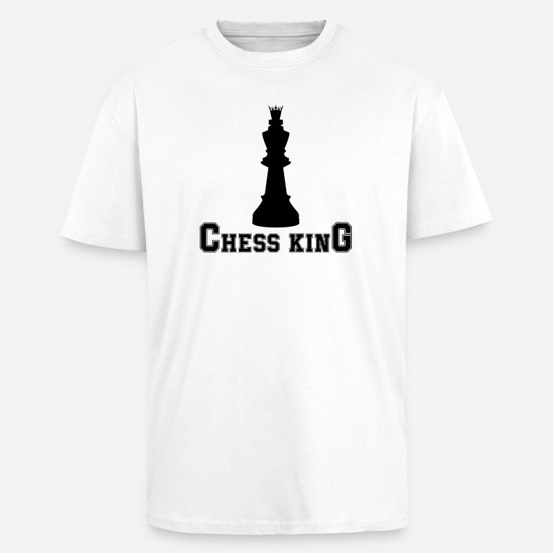 Roi des échecs - T-shirt unisexe oversize épais - blanc