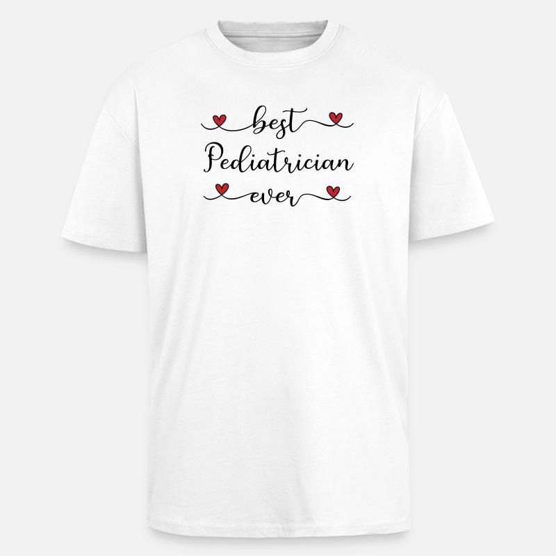 Verdens bedste børnelæge - Unisex oversized heavyweight t-shirt - hvid