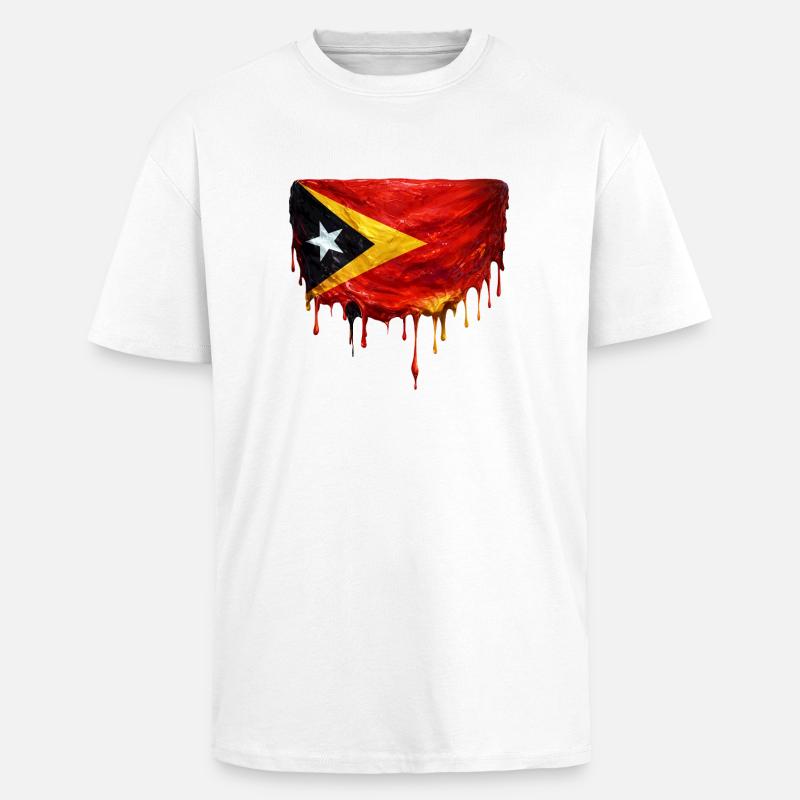 Drapeau de largage du TimorLeste - T-shirt unisexe oversize épais - blanc